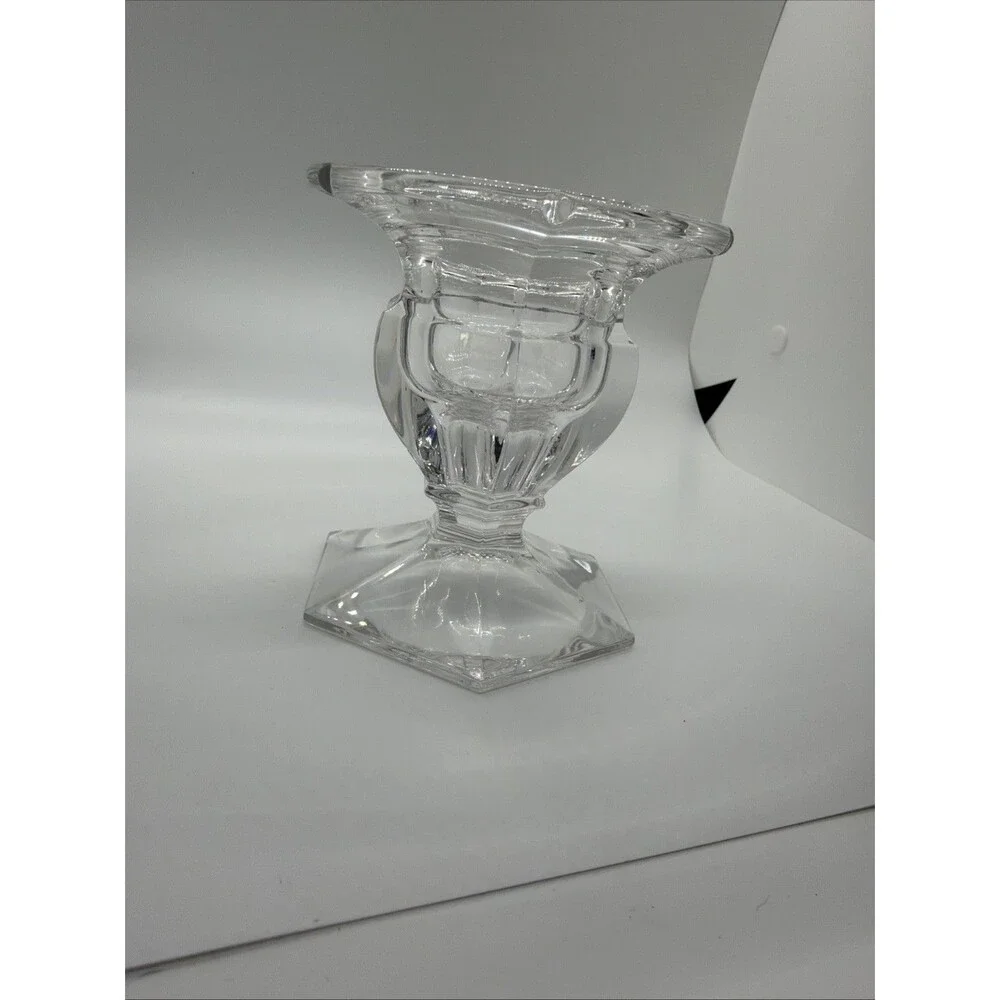 Royal Doulton Concord Crystal Candle Holder Signed Base-Triple Use Candle Holder